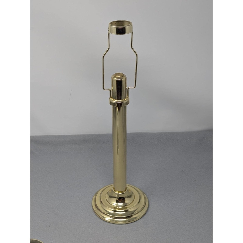 VTG Party Lite Lamp Taper Candle Holder SpringLoaded Gold Tone Metal Glass Shade - Picture 2 of 4